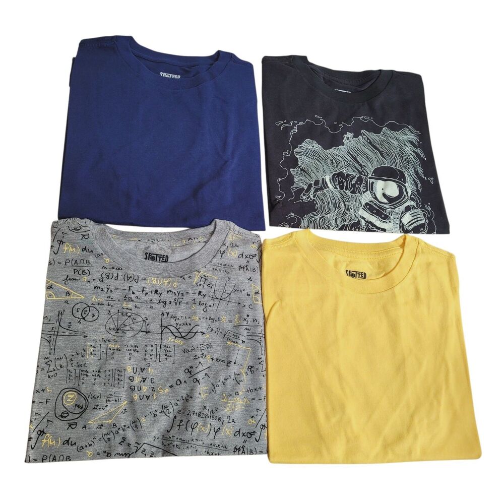 Spotted Zebra Youth Boys Short-Sleeve Crew-Neck T-Shirt Tops Medium (8) 4-Pack